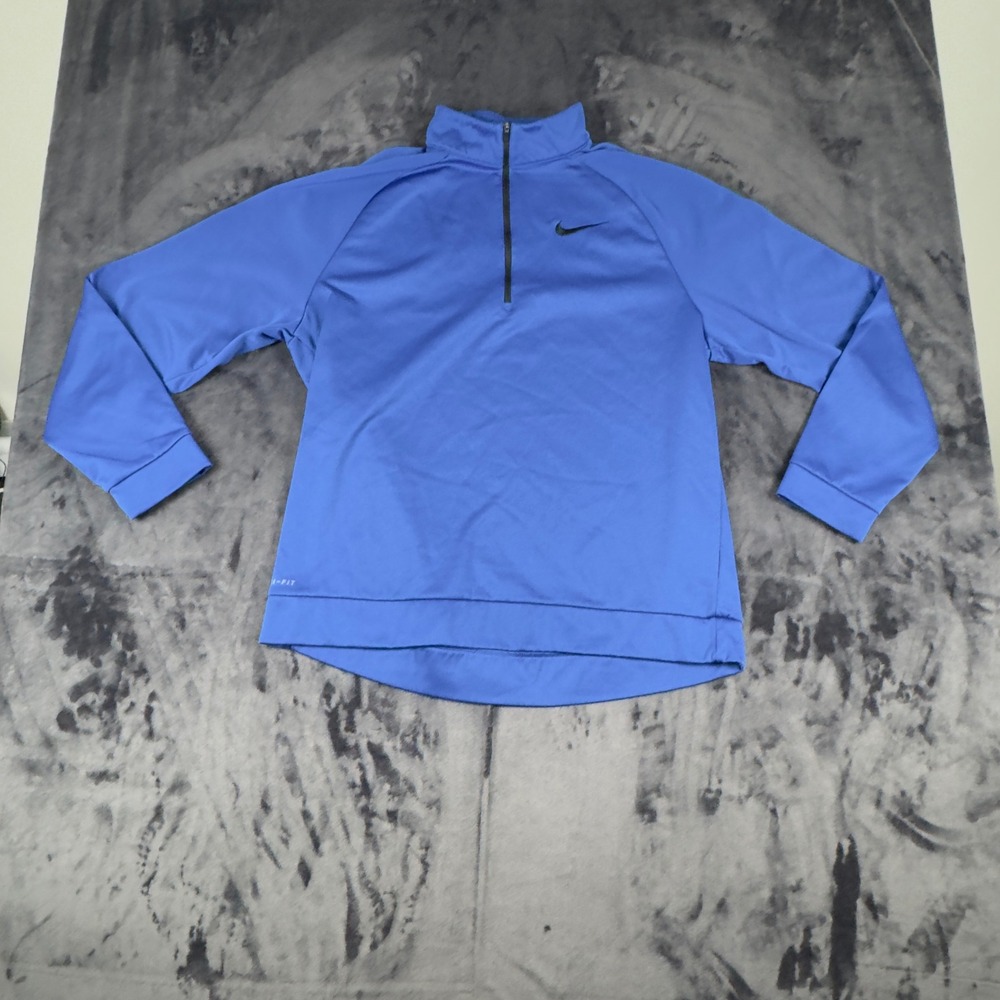 Nike Dri-FIT Quarter Zip Pullover Mens XL Blue Long Sleeve Training Top 4724